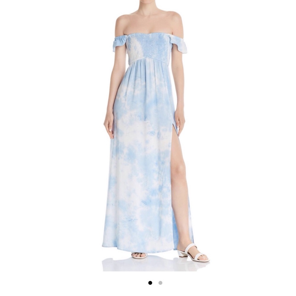 Tie dye off the shoulder maxi dress